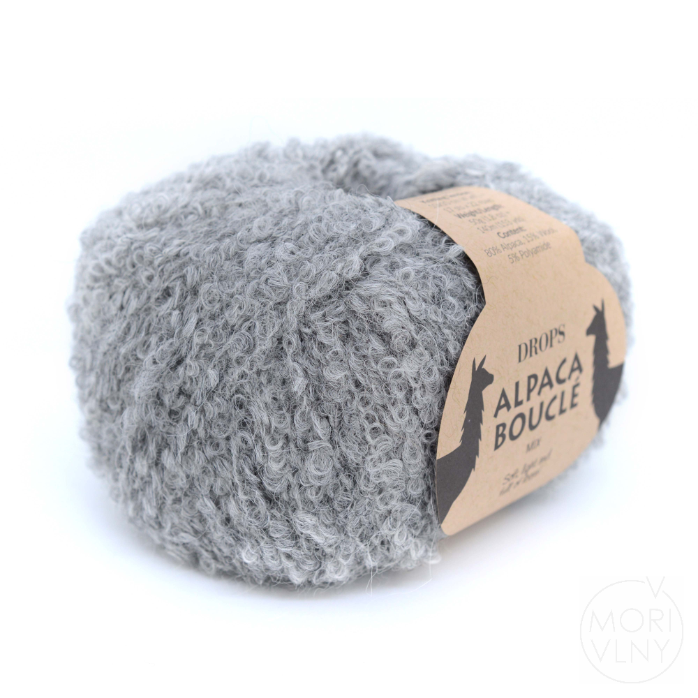 Alpaca Bouclé světlá šedá
